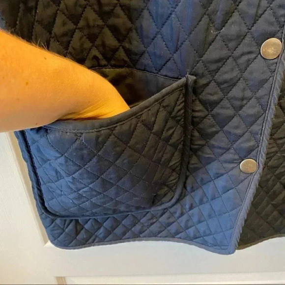 Vintage Quilted Barn Jacket Utility Chore Coat Reversible Blue Grey Small - Picture 8 of 16